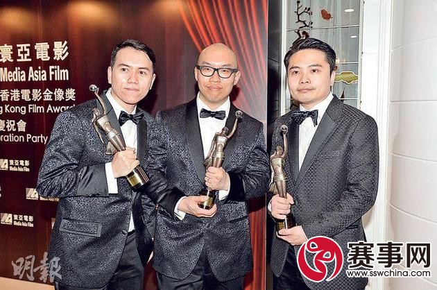 《名高引谤》3导演黄伟杰（左起） 、许学文及欧文杰夺得《最佳导演》，指将来仍会对峙拍摄本身想拍的电影。